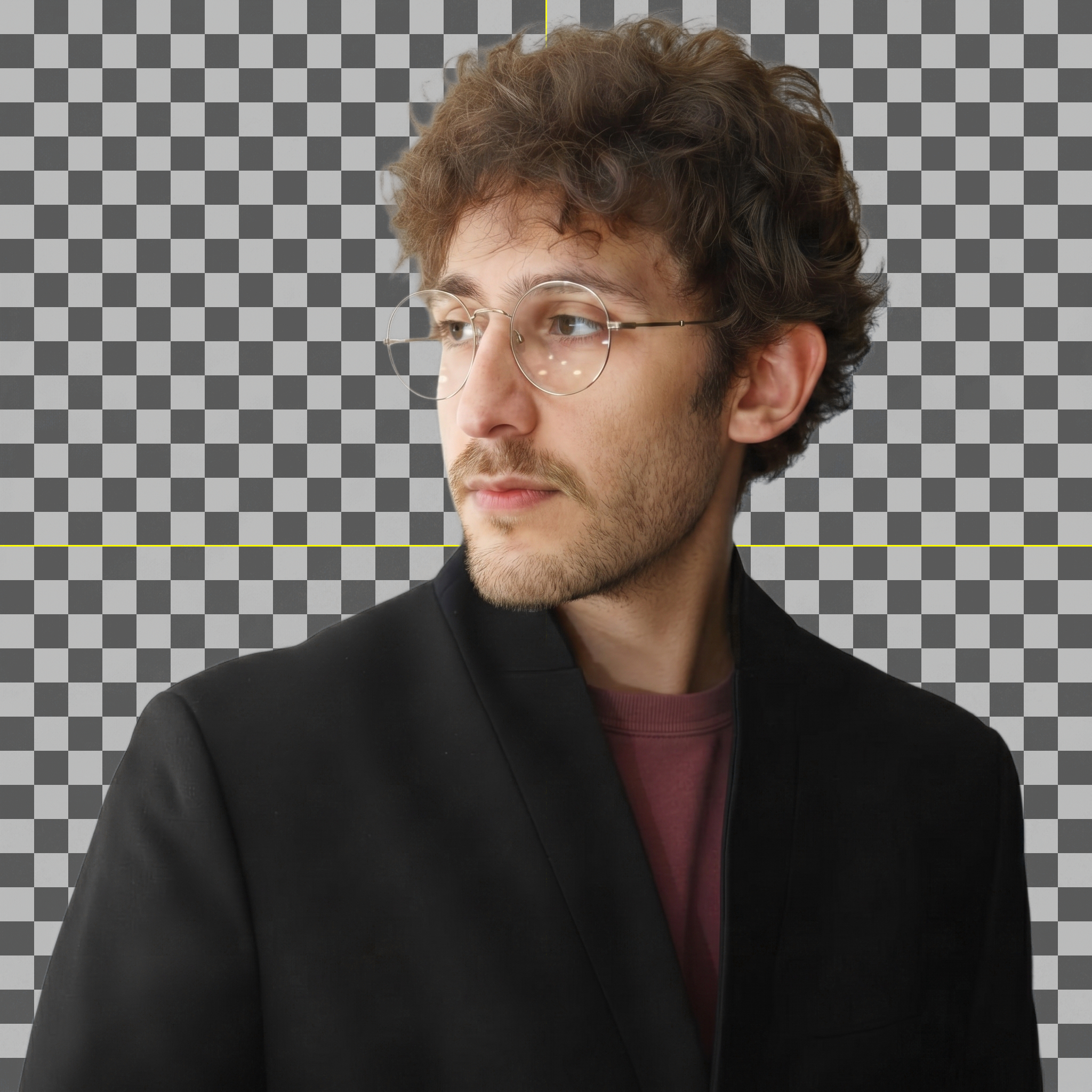 Hadi keyed onto a checkerboard